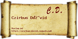Czirbus Dávid névjegykártya
